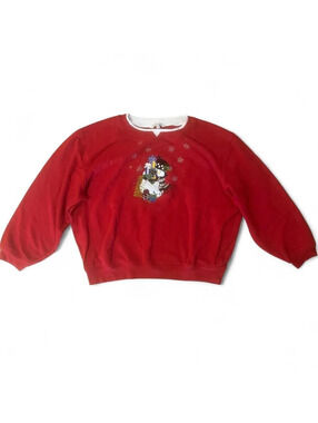 Heritage Charm Christmas Crewneck with embroidered snowman, Size XXL